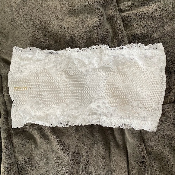 White Mesh Lacy Bandeau Bra - Picture 6 of 6